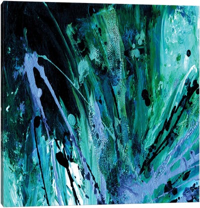 Supernova Splash, Aqua Green Blue Canvas Art Print - Julia Di Sano