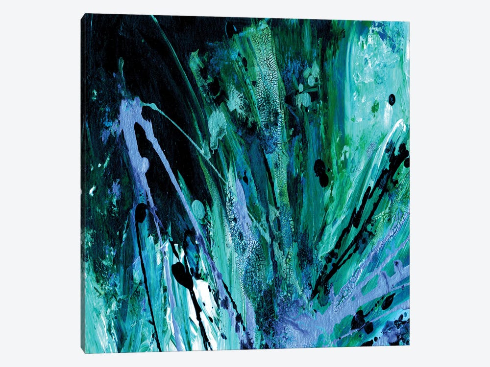 Supernova Splash, Aqua Green Blue by Julia Di Sano 1-piece Canvas Art