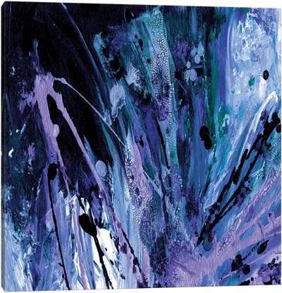 Supernova Splash, Dark Blue Purple Canvas Art Print - Julia Di Sano
