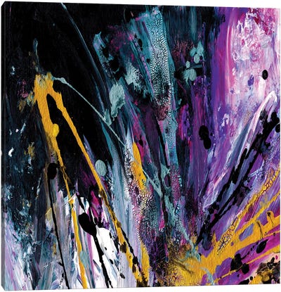 Supernova Splash, Purple Gold Canvas Art Print - Julia Di Sano