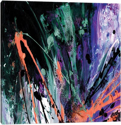 Supernova Splash, Purple Orange Blue Canvas Art Print - Julia Di Sano