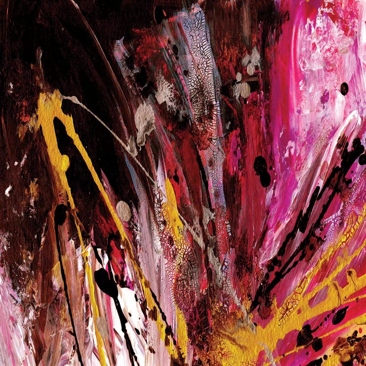 Supernova Splash, Red Magenta Gold by Julia Di Sano wall art