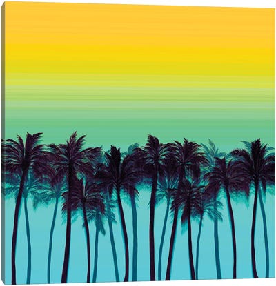 Beach Palms I Bold Canvas Art Print - Julia Di Sano