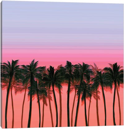 Beach Palms II Bold Canvas Art Print - Julia Di Sano
