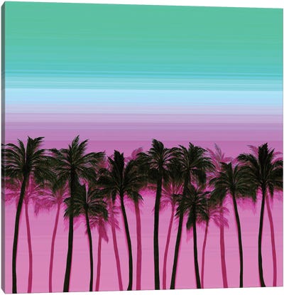 Beach Palms III Bold Canvas Art Print - Julia Di Sano