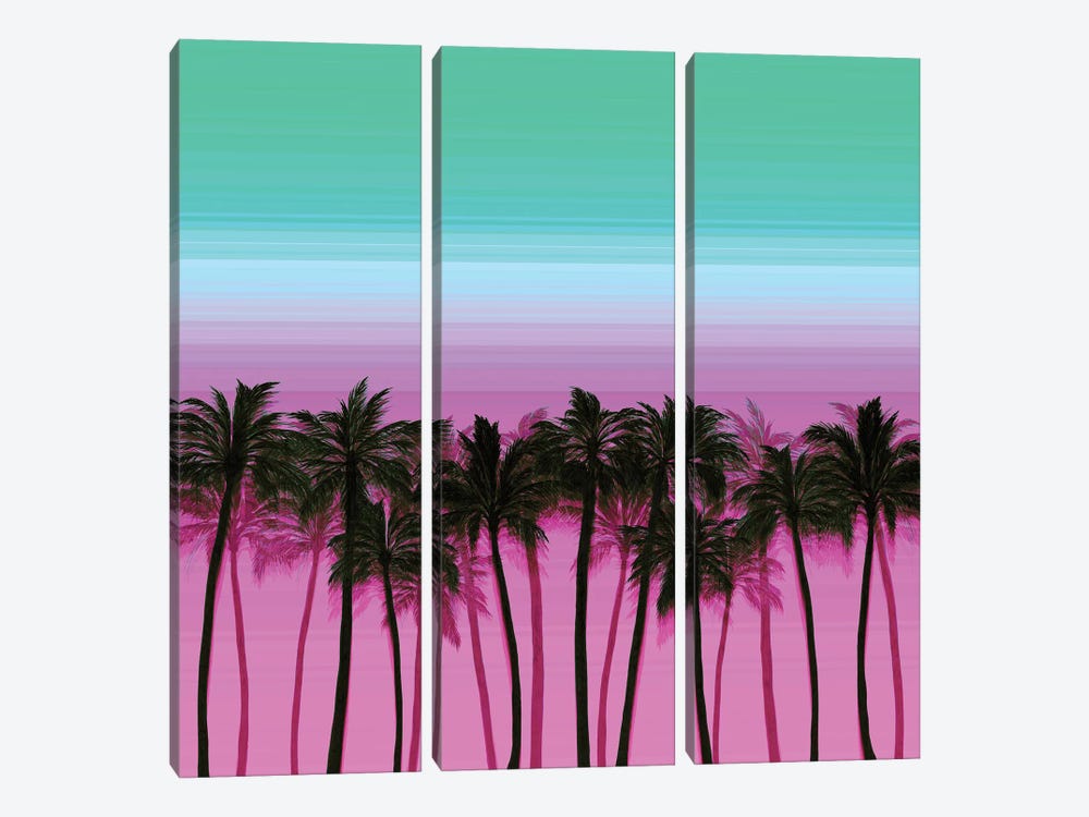 Beach Palms III Bold by Julia Di Sano 3-piece Canvas Print