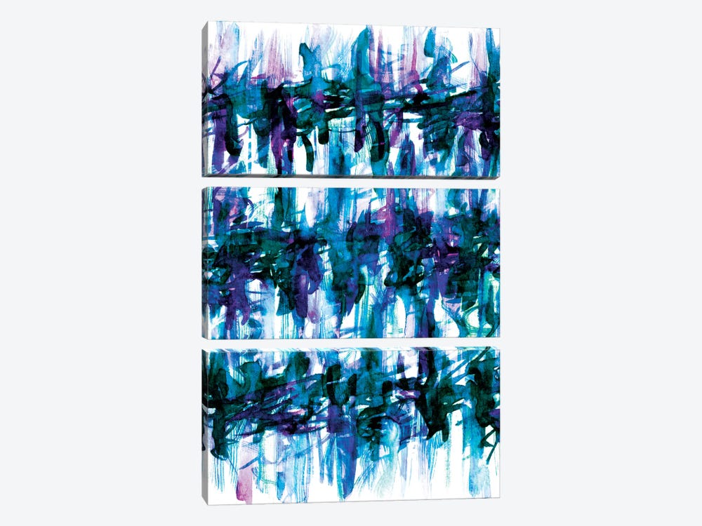 White Noise - Blues by Julia Di Sano 3-piece Canvas Wall Art