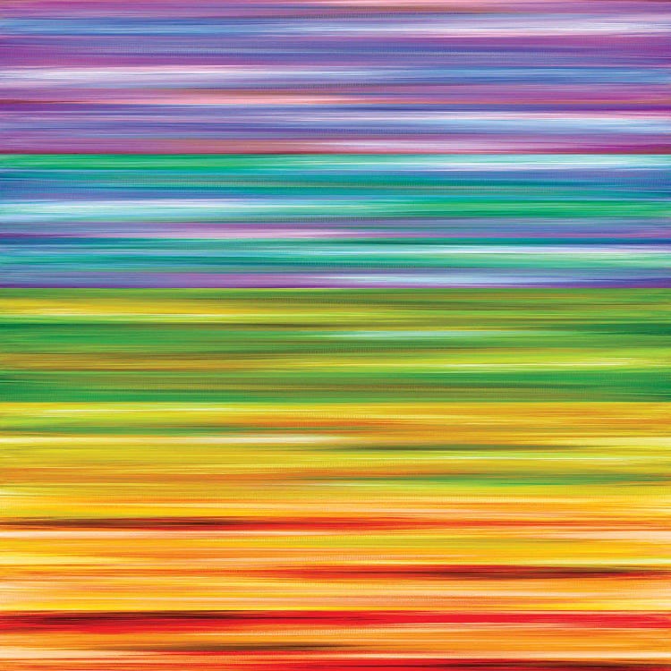 Rainbow Flow 1, Colorful Ombre Stripes Abstract