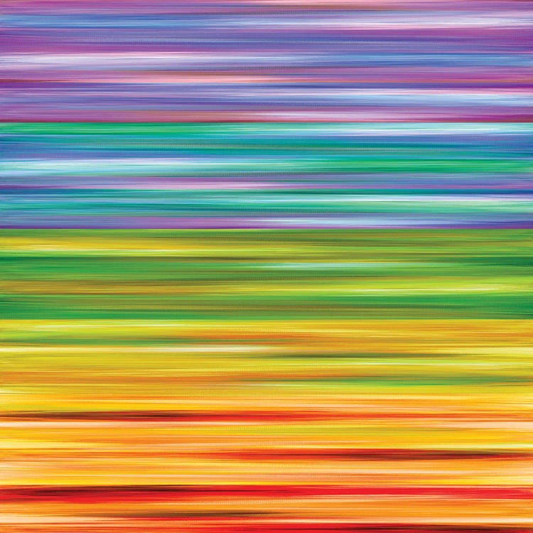 Rainbow Flow 1, Colorful Ombre Stripes Abstract