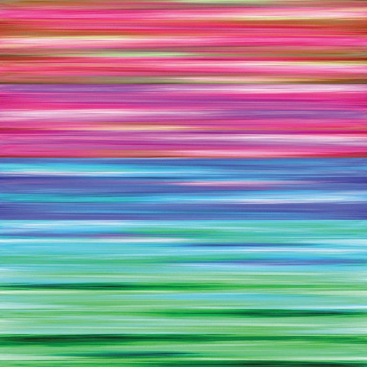 Rainbow Flow 2, Colorful Ombre Stripes Abstract