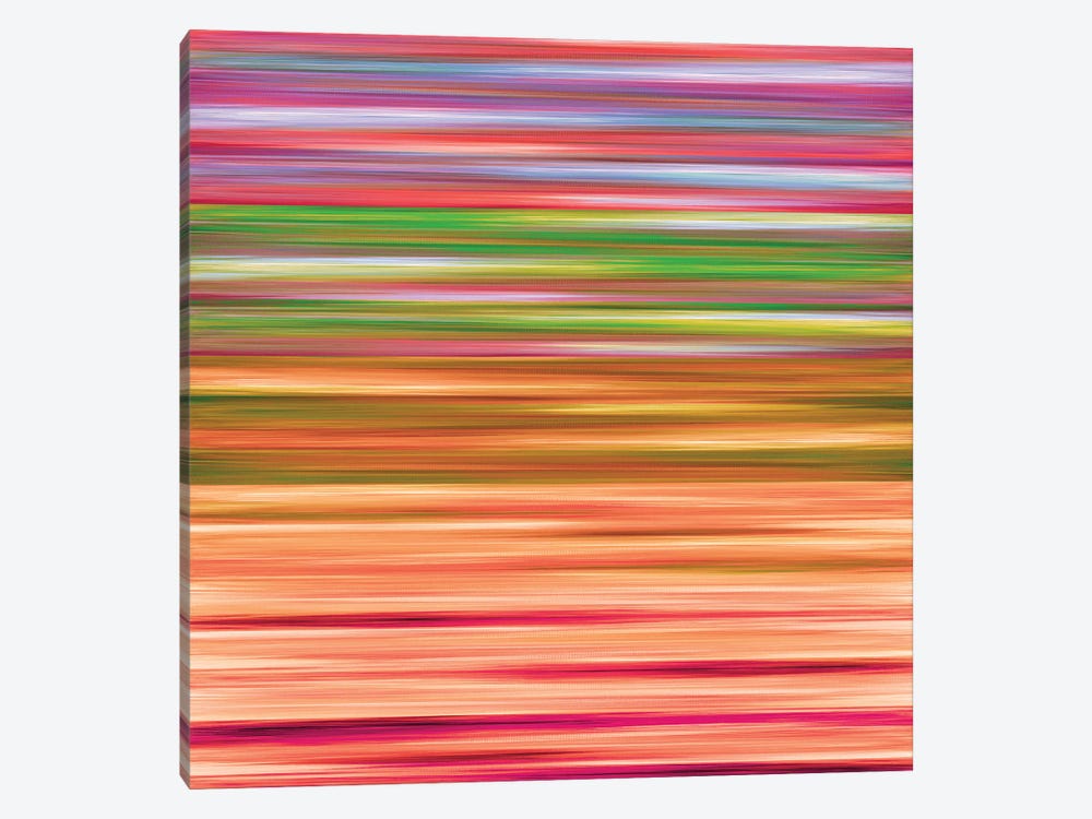 Rainbow Flow 4, Colorful Ombre Stripes Abstract by Julia Di Sano 1-piece Canvas Art