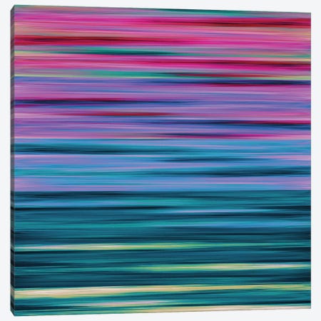 Rainbow Flow 6, Colorful Ombre Stripes Abstract Canvas Print #JDS210} by Julia Di Sano Canvas Print