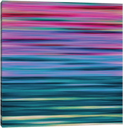 Rainbow Flow 6, Colorful Ombre Stripes Abstract Canvas Art Print - Julia Di Sano