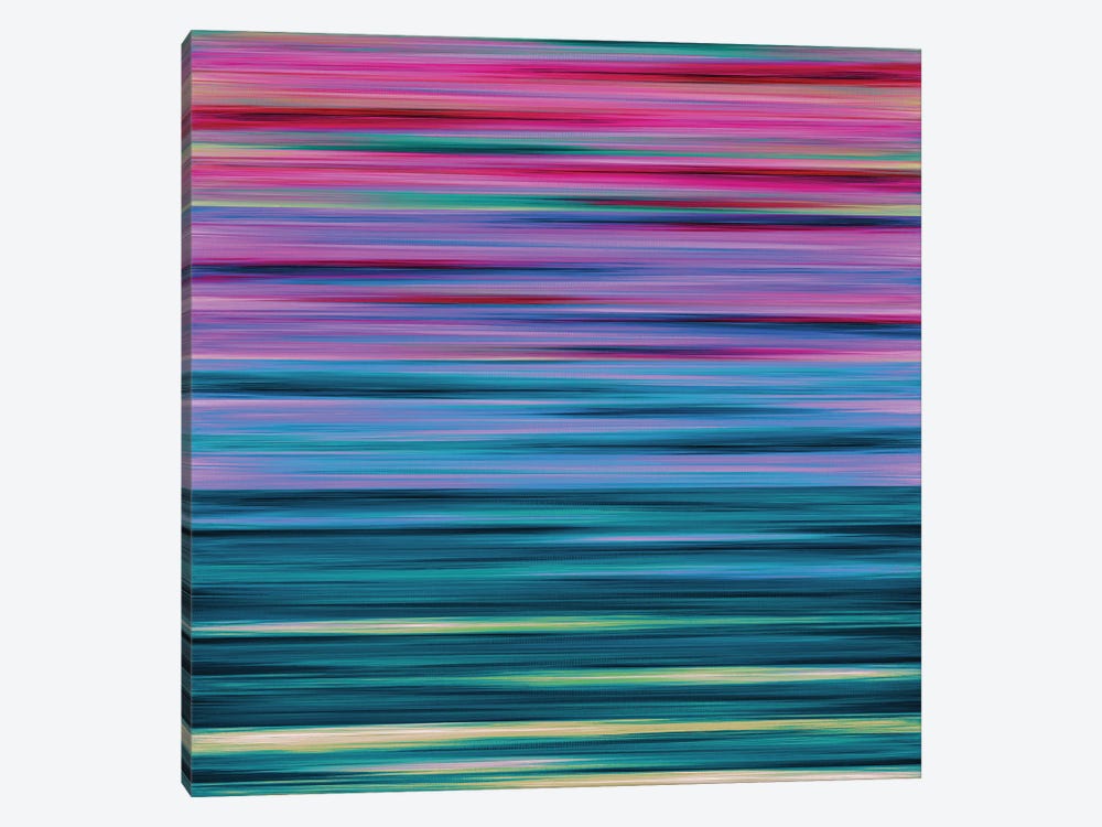 Rainbow Flow 6, Colorful Ombre Stripes Abstract by Julia Di Sano 1-piece Art Print