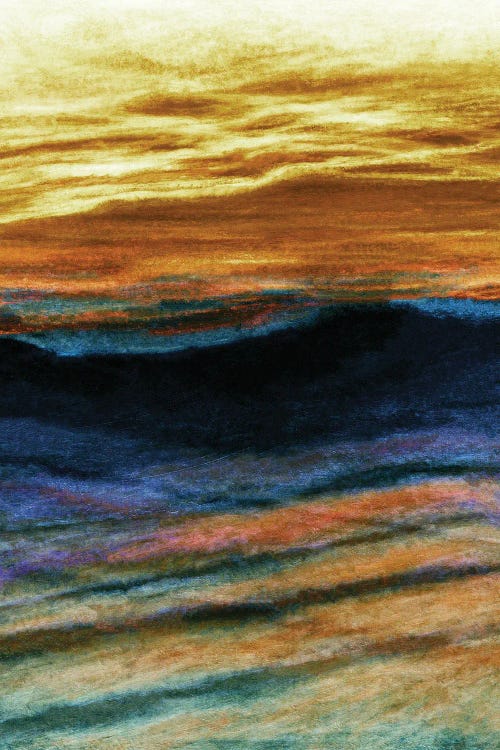 Reflections 1 Inverted, Colorful Ocean Waves Abstract