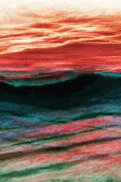 Reflections 2 Inverted, Colorful Ocean Waves Abstract by Julia Di Sano art print