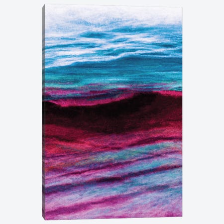Reflections 3 Inverted, Colorful Ocean Waves Abstract Canvas Print #JDS215} by Julia Di Sano Canvas Wall Art