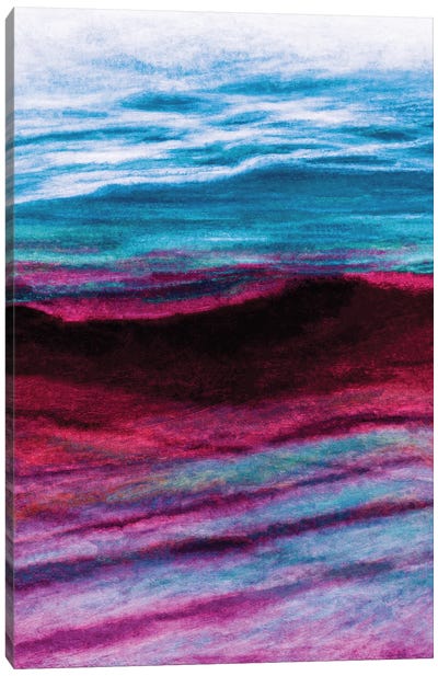Reflections 3 Inverted, Colorful Ocean Waves Abstract Canvas Art Print - Julia Di Sano
