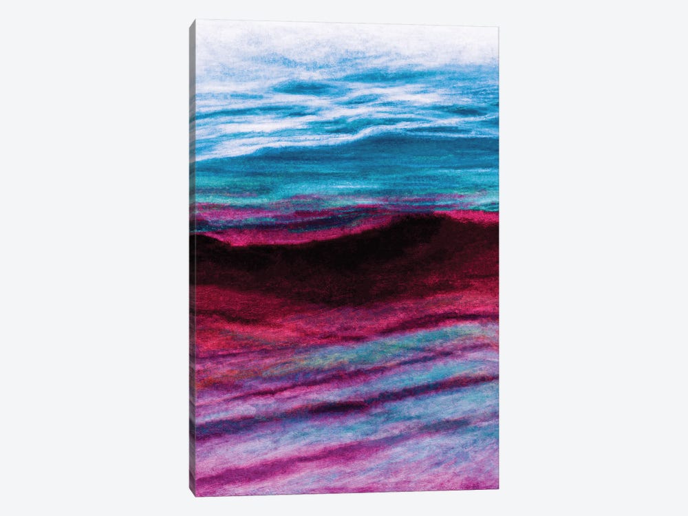 Reflections 3 Inverted, Colorful Ocean Waves Abstract by Julia Di Sano 1-piece Canvas Artwork