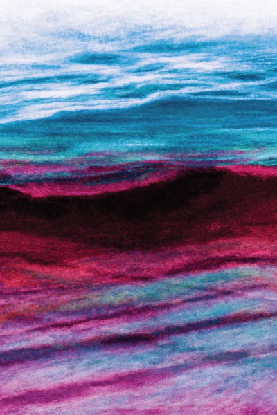 Julia Di Sano: Reflections 3 Inverted, Colorful Ocean Waves Abstract by Julia Di Sano