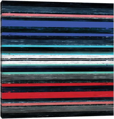 Color In Motion 1 Inverted, Bold Modern Stripes Abstract Canvas Art Print - Julia Di Sano