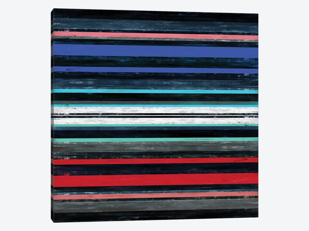 Color In Motion 1 Inverted, Bold Modern Stripes Abstract by Julia Di Sano 1-piece Canvas Wall Art