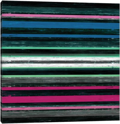 Color In Motion 4 Inverted, Bold Modern Stripes Abstract Canvas Art Print - Julia Di Sano