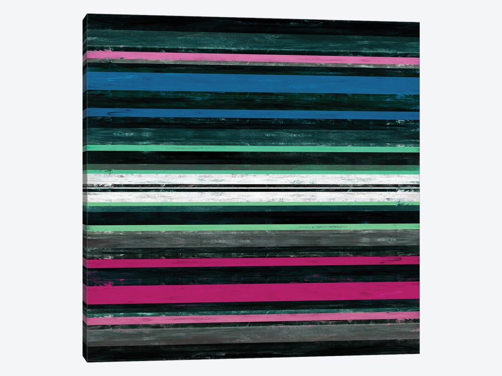 Color In Motion 4 Inverted, Bold Modern Stripes Abstract by Julia Di Sano 1-piece Canvas Wall Art