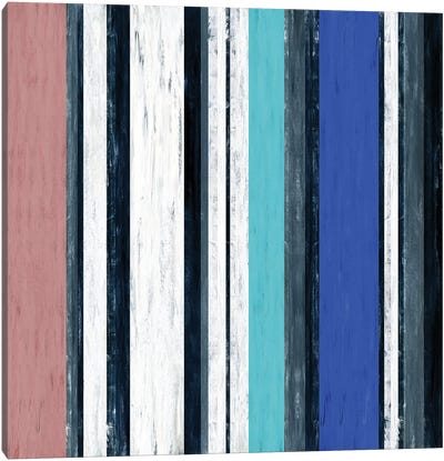 Fairweather Friends 1 Multi Inverted, Colorful Stripes Abstract Canvas Art Print - Julia Di Sano