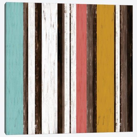 Fairweather Friends 2 Multi Inverted, Colorful Stripes Abstract Canvas Print #JDS222} by Julia Di Sano Canvas Art
