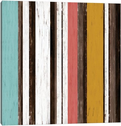 Fairweather Friends 2 Multi Inverted, Colorful Stripes Abstract Canvas Art Print - Julia Di Sano