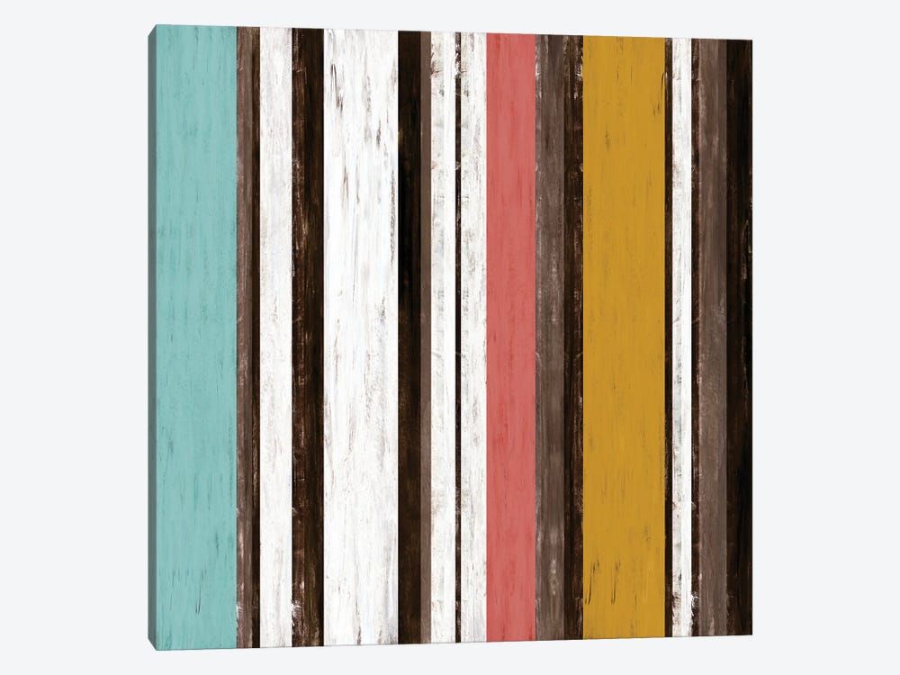 Fairweather Friends 2 Multi Inverted, Colorful Stripes Abstract by Julia Di Sano 1-piece Canvas Art