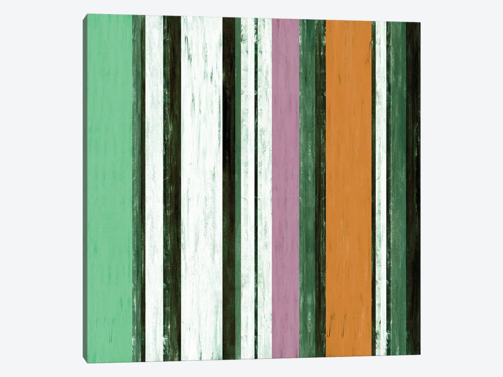 Fairweather Friends 4 Multi Inverted, Colorful Stripes Abstract by Julia Di Sano 1-piece Canvas Wall Art