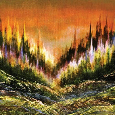 Woodland Secrets Multi I, Bold Forest Trees Landscape by Julia Di Sano art print