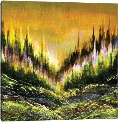 Woodland Secrets Multi II, Bold Forest Trees Landscape Canvas Art Print - Julia Di Sano