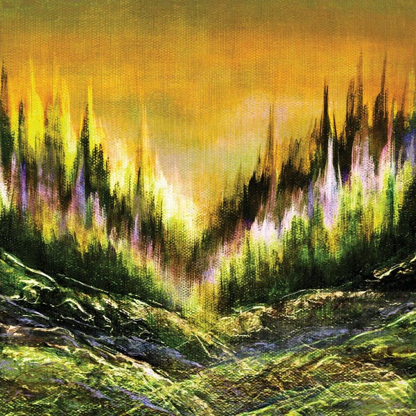 Julia Di Sano: Woodland Secrets Multi II, Bold Forest Trees Landscape by Julia Di Sano