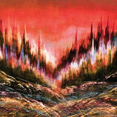 Woodland Secrets Multi III, Bold Forest Trees Landscape by Julia Di Sano art print