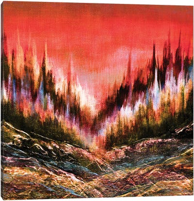 Woodland Secrets Multi III, Bold Forest Trees Landscape Canvas Art Print - Julia Di Sano