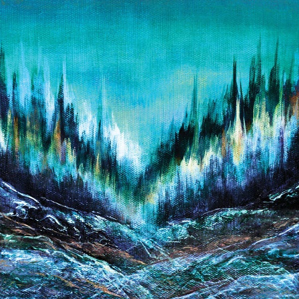 Woodland Secrets Multi IV, Bold Forest Trees Landscape