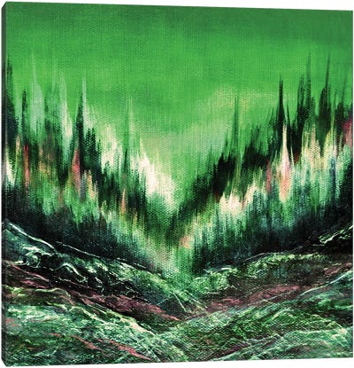 Woodland Secrets Multi V, Bold Forest Trees Landscape Canvas Art Print - Green with Envy