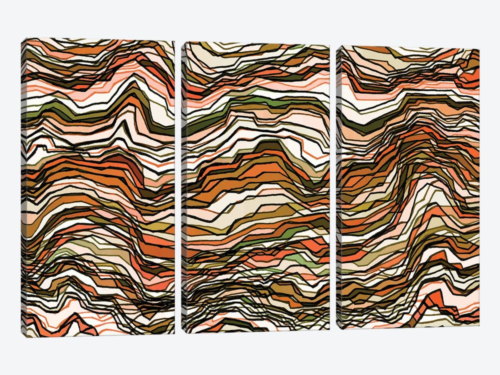 Kaleidoscope Mountains II by Julia Di Sano 3-piece Canvas Print