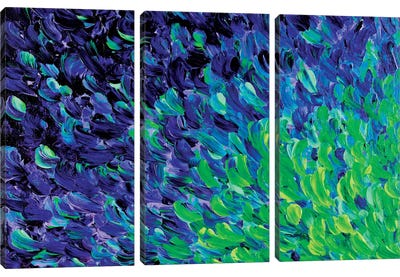 Deep Sea Drift I Canvas Art Print - 3-Piece Abstract Art