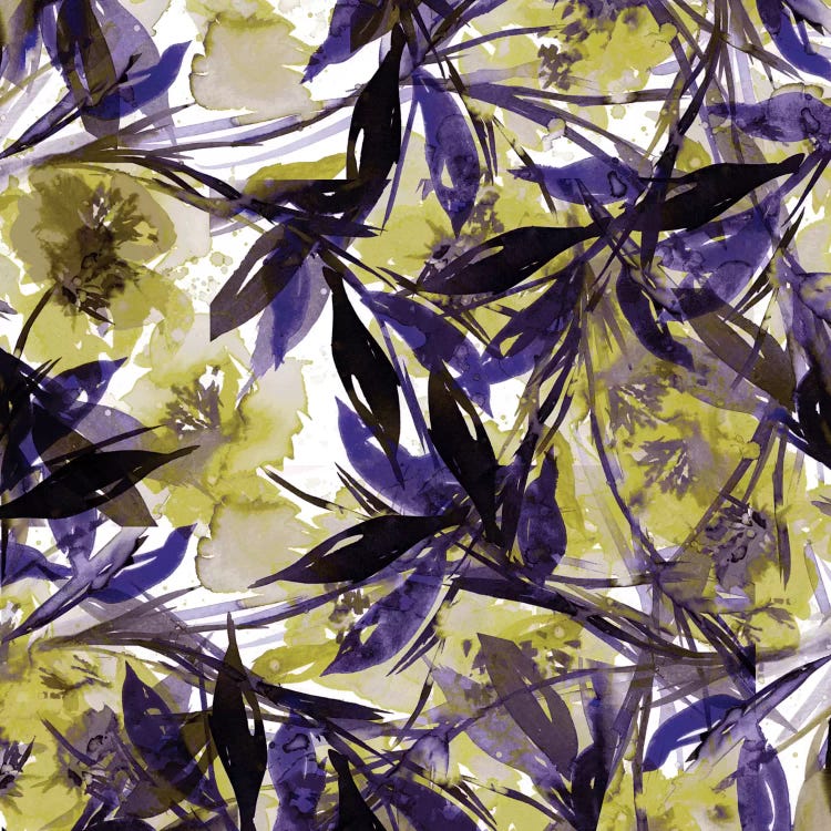 Floral Fiesta - Yellow & Violet by Julia Di Sano canvas print