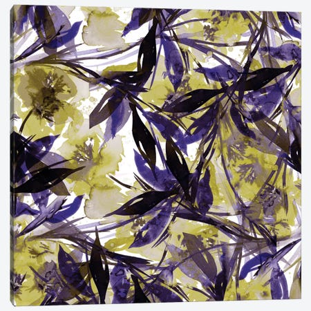 Floral Fiesta - Yellow & Violet Canvas Print #JDS42} by Julia Di Sano Canvas Wall Art