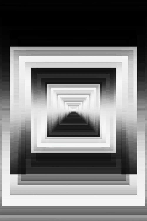 Angular Echoes II Black And White Neutral - Geometric Abstract by Julia Di Sano wall art