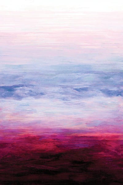 Julia Di Sano: Head In The Clouds I Crimson Periwinkle - Abstract Sky Landscape by Julia Di Sano