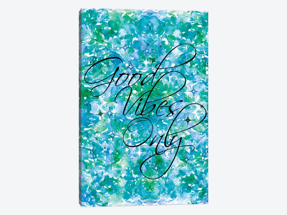 Good Vibes Only - Blue & Green by Julia Di Sano 1-piece Canvas Print