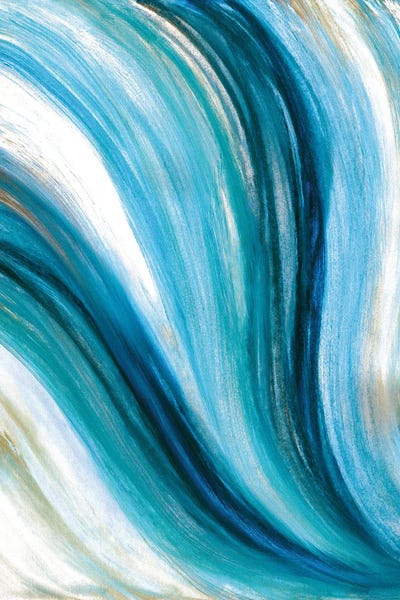 Moving On Turquoise Teal Blue - Abstract Organic Flow by Julia Di Sano art print