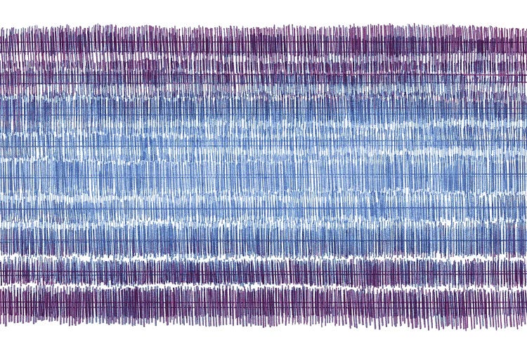 Between The Lines Periwinkle Plum Purple - Abstract Linear Pattern Sketch