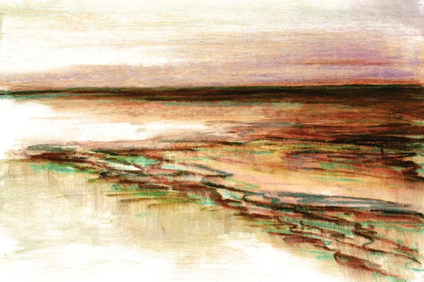 Julia Di Sano: What Lies Ahead I - Abstract Minimalist Watercolor Landscape by Julia Di Sano